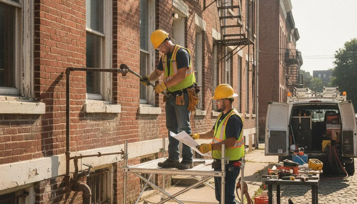 Plumber repairing pipes in Cherry Hill, NJ for residential plumbing service