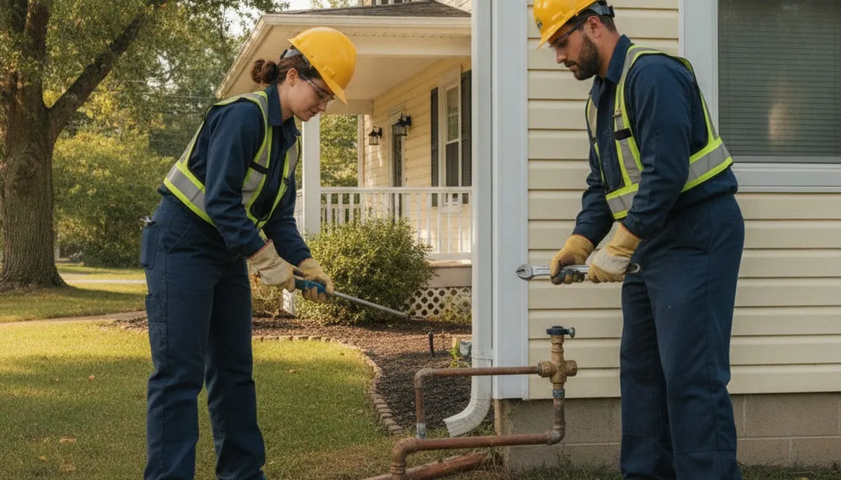Plumber repairing pipes in Cherry Hill, NJ for fast residential plumbing service