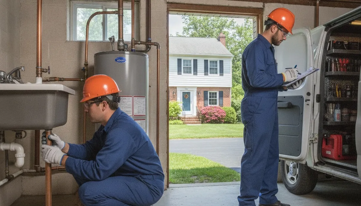 Plumber repairing a pipe in Cherry Hill, NJ, for local plumbing repair service