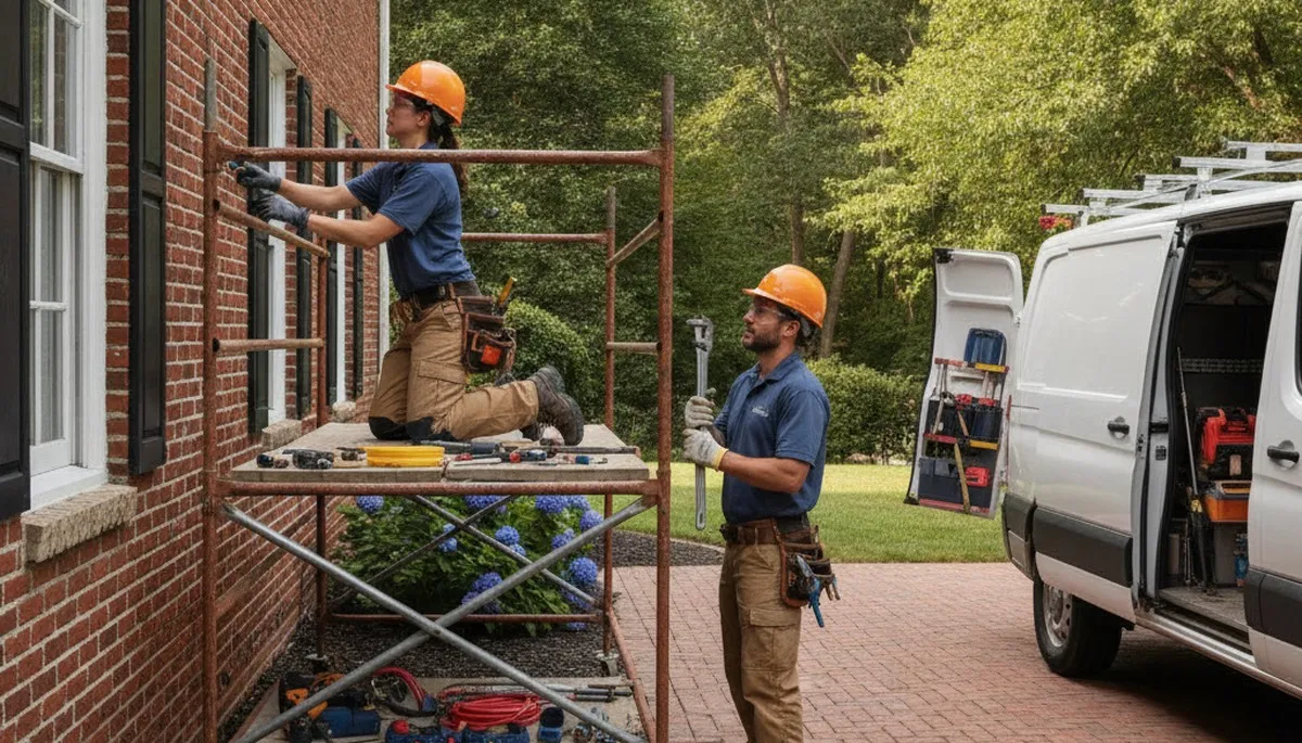 Cherry Hill, NJ plumber repairing a leak for residential plumbing service