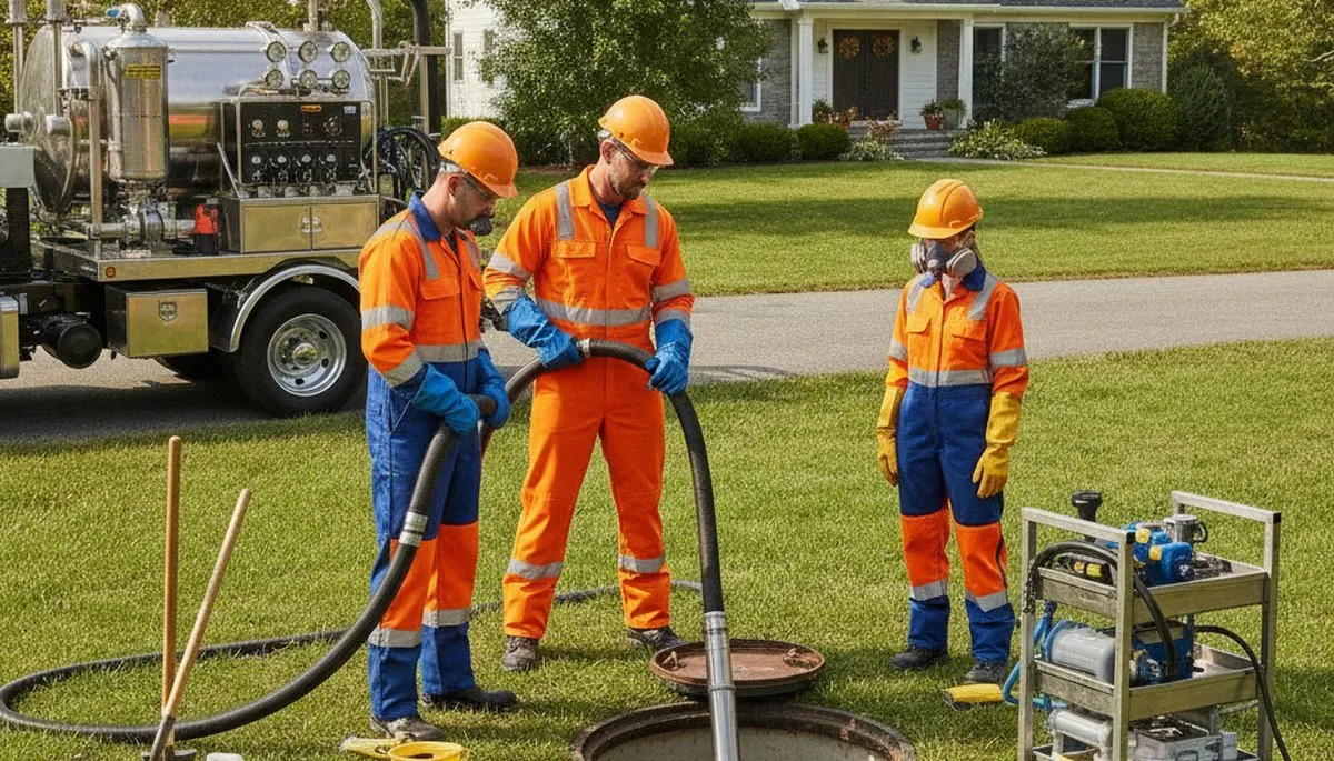 Cherry Hill, NJ plumber cleaning a septic tank for reliable home plumbing service
