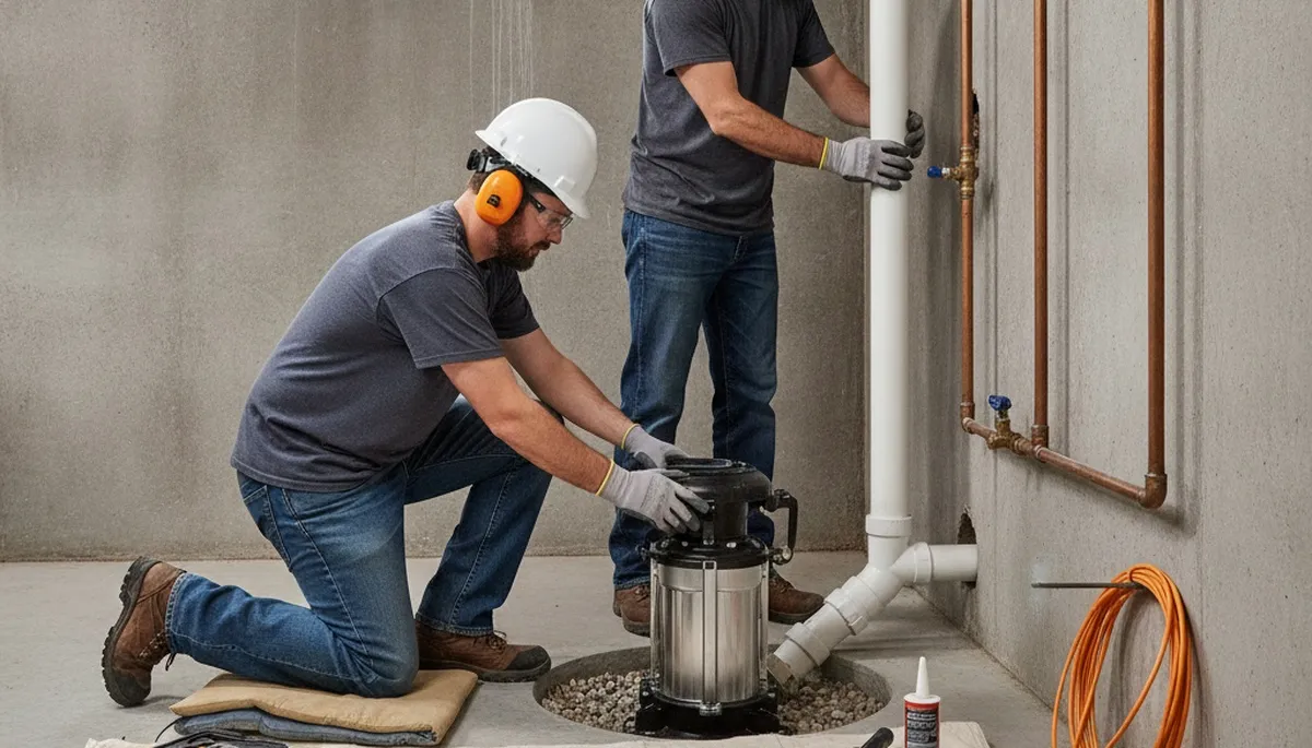Sump pump installation in Cherry Hill, NJ for wet basements and home flood protection