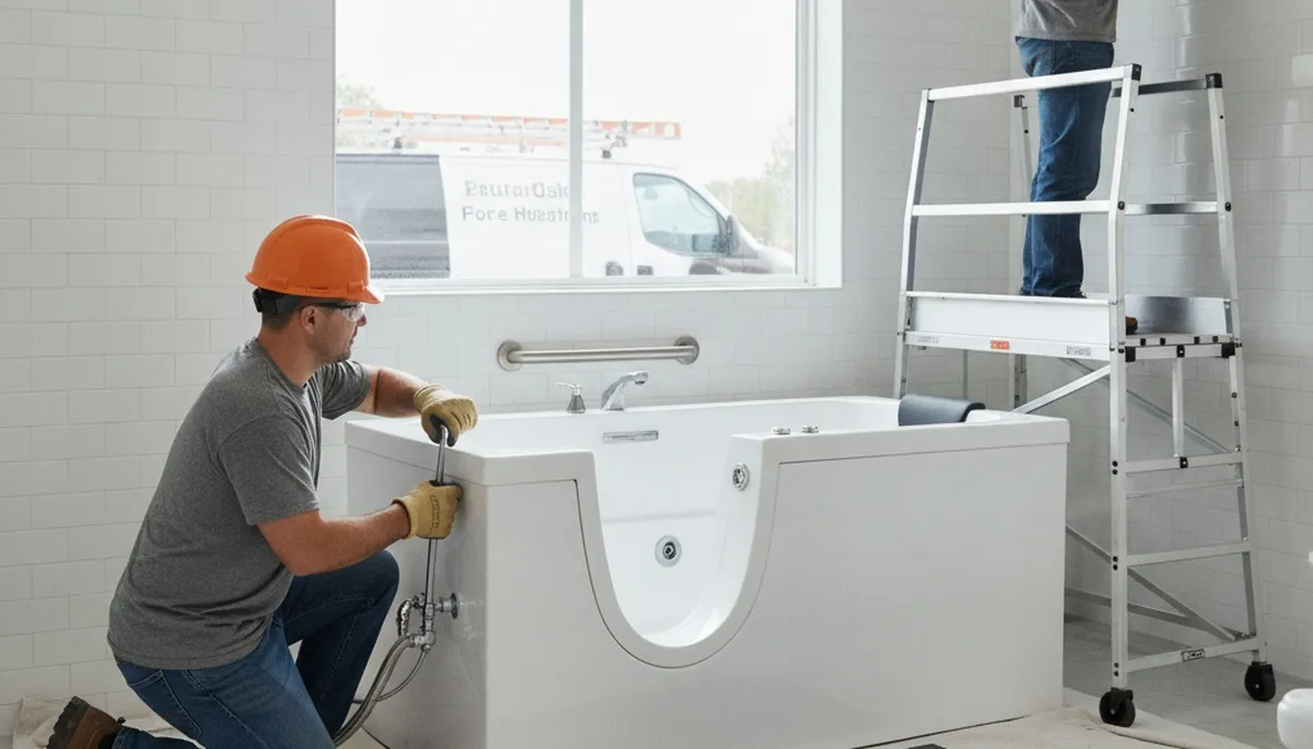 Walk-in tub installation for Cherry Hill, NJ homes by On Call Plumbers for safer bathing